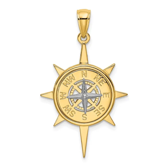 Rings 14k Twotone 213 mm TwoTone Star w Nautical Compass Charm 39 grams Qgold