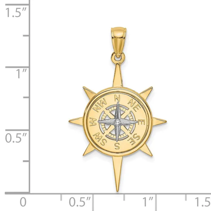 Rings 14k Twotone 213 mm TwoTone Star w Nautical Compass Charm 39 grams Qgold Rings 14k Twotone 213 mm TwoTone Star w Nautical Compass Charm 39 grams Qgold