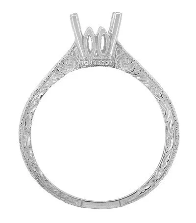 Rings Art Deco 34 Carat Crown Scrolls Filigree Engagement Ring Setting in Platinum Antique Jewelry Mall Rings Art Deco 34 Carat Crown Scrolls Filigree Engagement Ring Setting in Platinum Antique Jewelry Mall