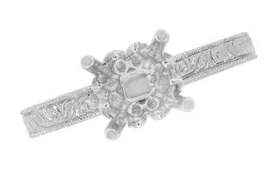 Rings Art Deco 34 Carat Crown Scrolls Filigree Engagement Ring Setting in Platinum Antique Jewelry Mall Rings Art Deco 34 Carat Crown Scrolls Filigree Engagement Ring Setting in Platinum Antique Jewelry Mall
