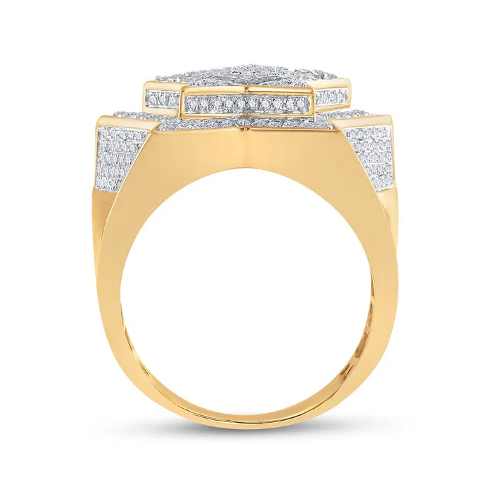 Rings GND Gold Statement Star Ring 114 Cttw Baguette Natural Diamond Mens 10 grams Rings GND Gold Statement Star Ring 114 Cttw Baguette Natural Diamond Mens 10 grams