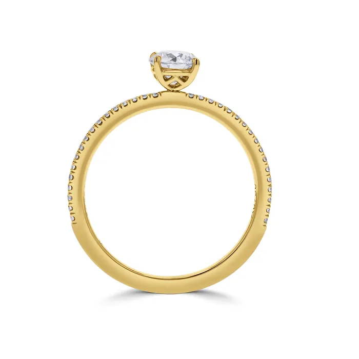 Rings Precision Set Dainty Diamond Line Engagement Ring
