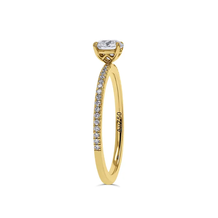 Rings Precision Set Dainty Diamond Line Engagement Ring