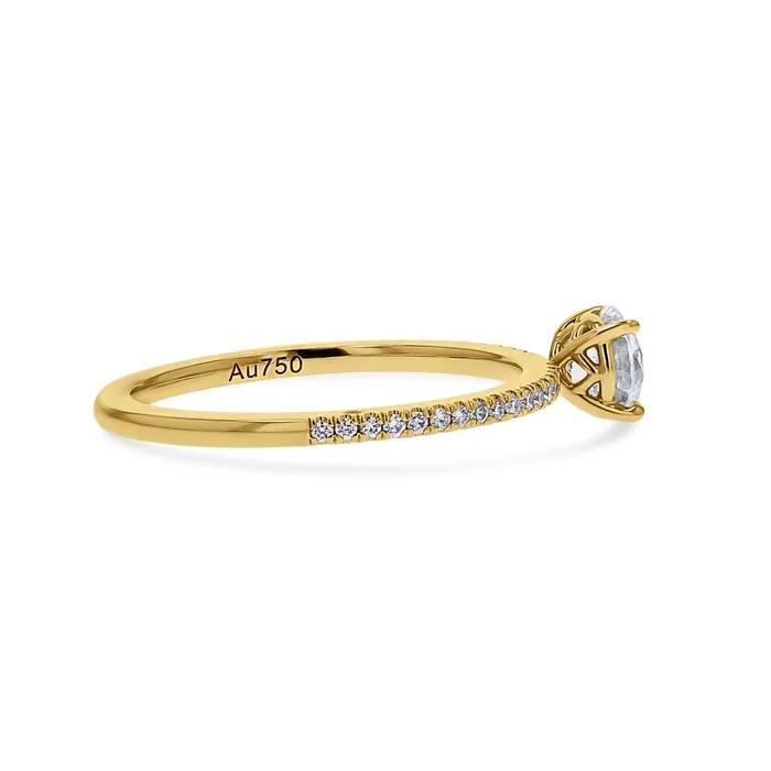 Rings Precision Set Dainty Diamond Line Engagement Ring