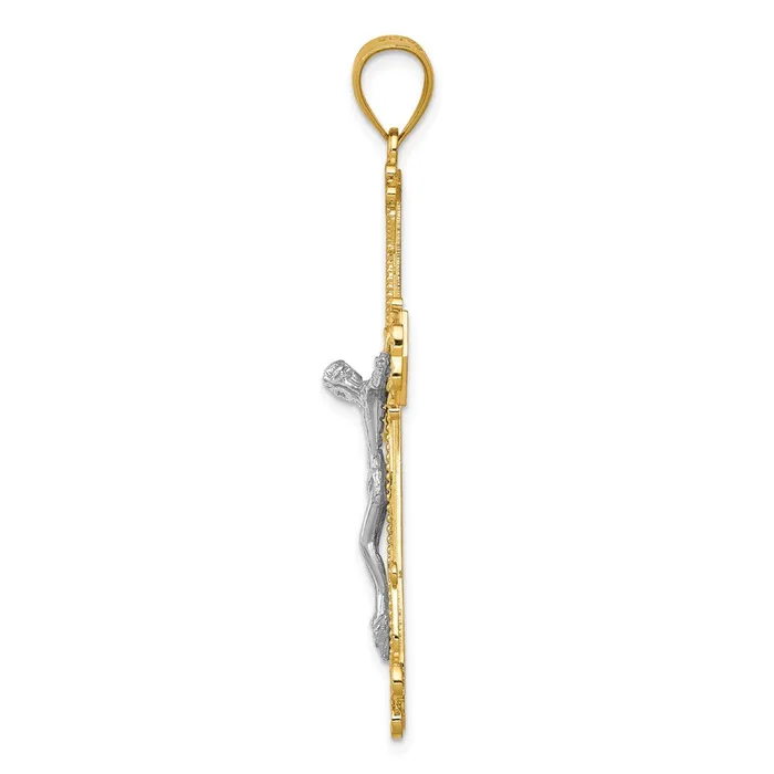 Rings Qgold 14k Twotone 31 mm Diamondcut Jesus Crucifix Pendant 399 grams Rings Qgold 14k Twotone 31 mm Diamondcut Jesus Crucifix Pendant 399 grams