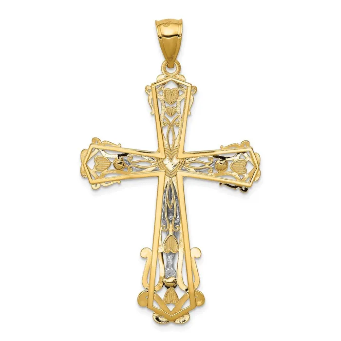 Rings Qgold 14k Twotone 31 mm Diamondcut Jesus Crucifix Pendant 399 grams Rings Qgold 14k Twotone 31 mm Diamondcut Jesus Crucifix Pendant 399 grams