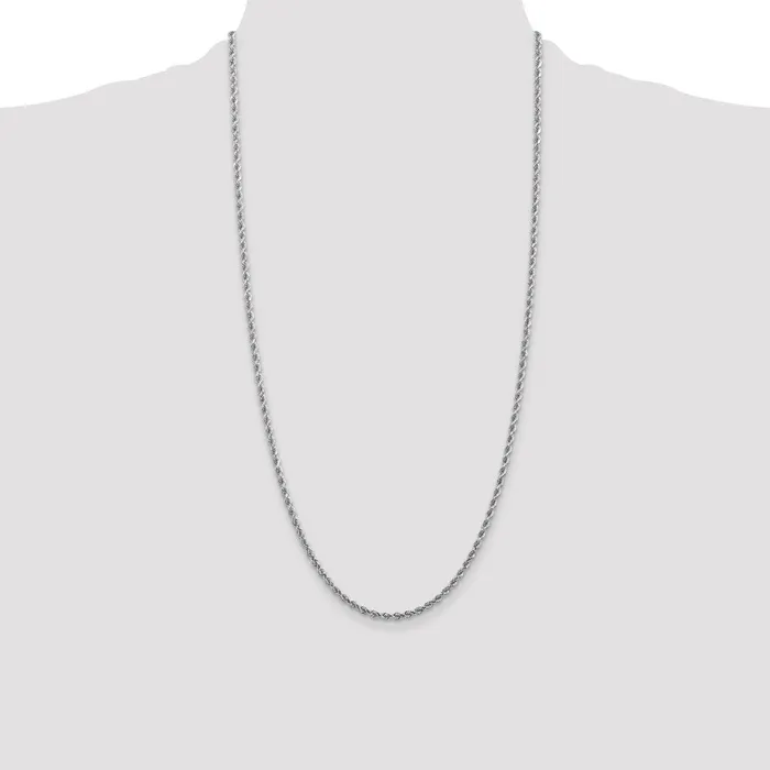 Rings Qgold 14k White Gold 275 mm Diamondcut Rope with Lobster Clasp Chain 1153 grams Rings Qgold 14k White Gold 275 mm Diamondcut Rope with Lobster Clasp Chain 1153 grams