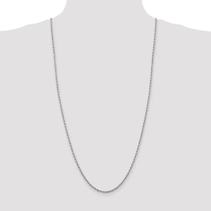 Rings Qgold 14k White Gold 275 mm Diamondcut Rope with Lobster Clasp Chain 1153 grams Rings Qgold 14k White Gold 275 mm Diamondcut Rope with Lobster Clasp Chain 1153 grams