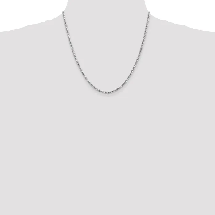 Rings Qgold 14k White Gold 275 mm Diamondcut Rope with Lobster Clasp Chain 1153 grams Rings Qgold 14k White Gold 275 mm Diamondcut Rope with Lobster Clasp Chain 1153 grams