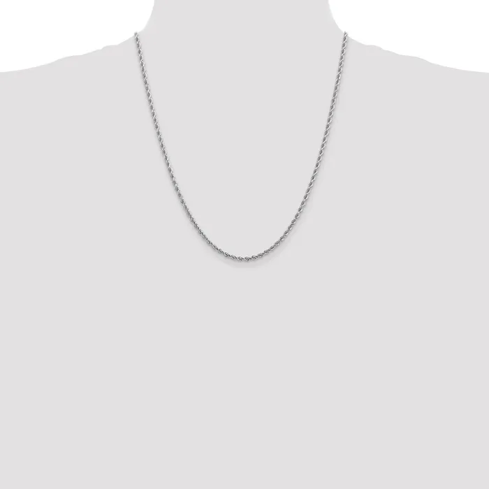 Rings Qgold 14k White Gold 275 mm Diamondcut Rope with Lobster Clasp Chain 1153 grams Rings Qgold 14k White Gold 275 mm Diamondcut Rope with Lobster Clasp Chain 1153 grams