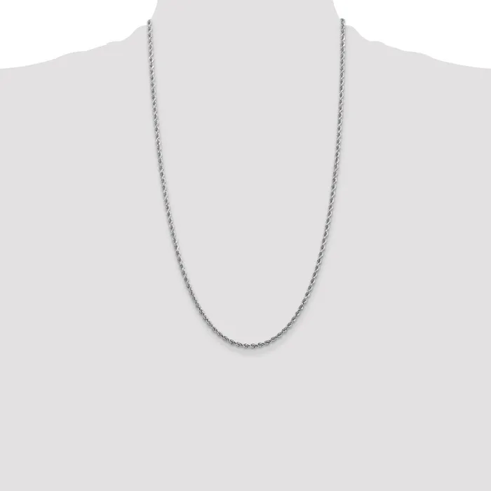 Rings Qgold 14k White Gold 275 mm Diamondcut Rope with Lobster Clasp Chain 1153 grams Rings Qgold 14k White Gold 275 mm Diamondcut Rope with Lobster Clasp Chain 1153 grams
