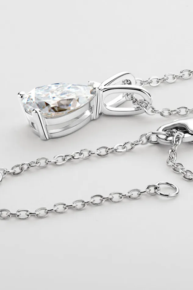 Trendsi Necklaces 15 Carat Moissanite Pendant 925 Sterling Silver Necklace