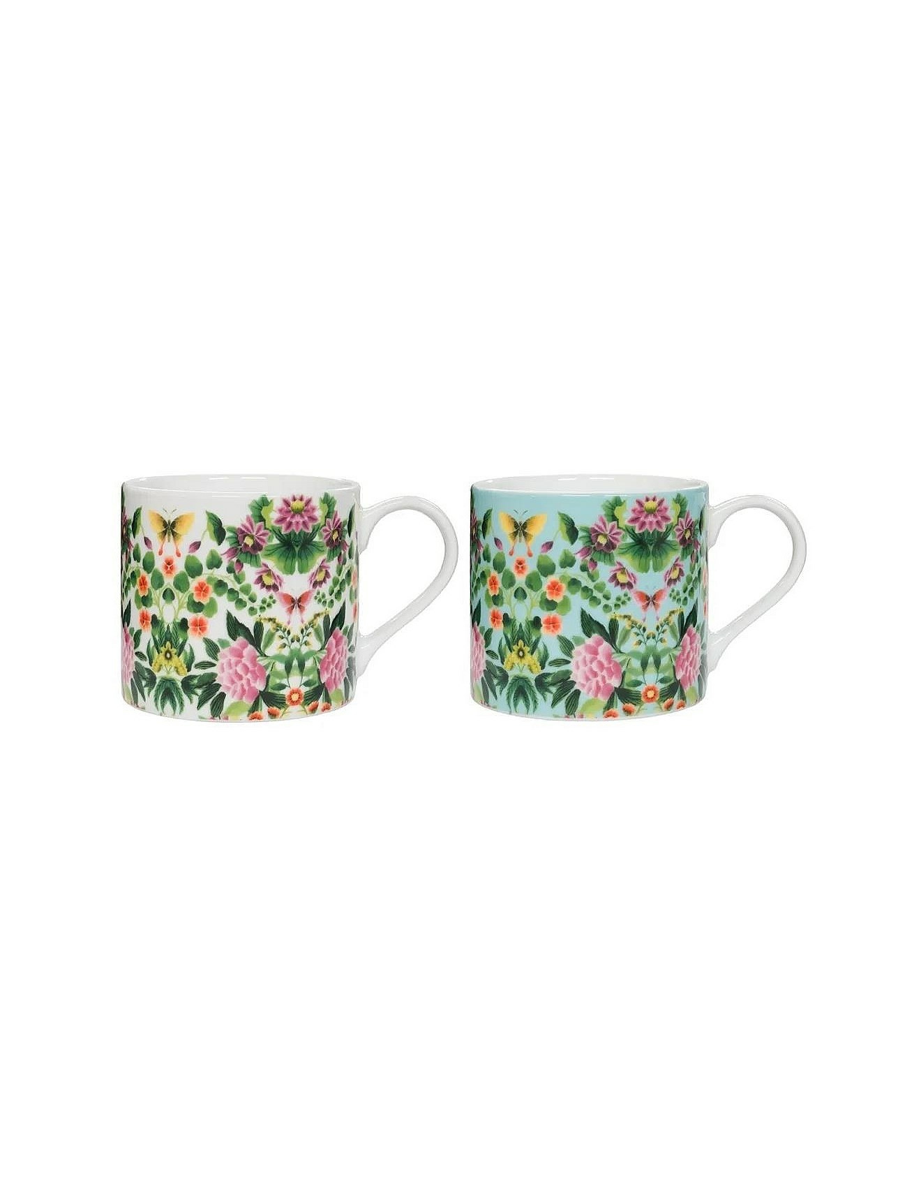 Cups & Mugs | Ikebana Damask Mug 300Ml Set 2 Cups & Mugs Cups & Mugs