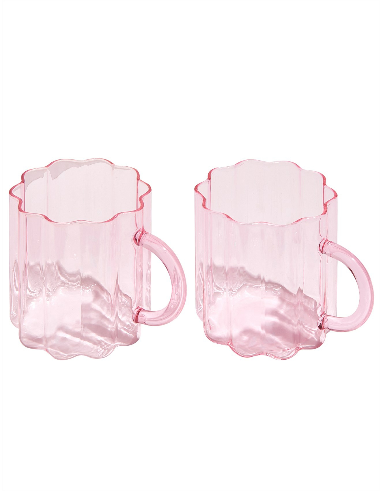 Cups & Mugs | Wave Mug Pink Set Of 2 Cups & Mugs Cups & Mugs