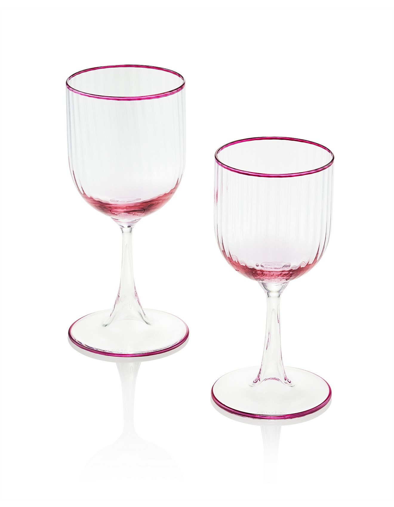 Glassware | Striped Red Wine Glass Set Of 2 Amethyst Rose Dining AMETHYST ROSE